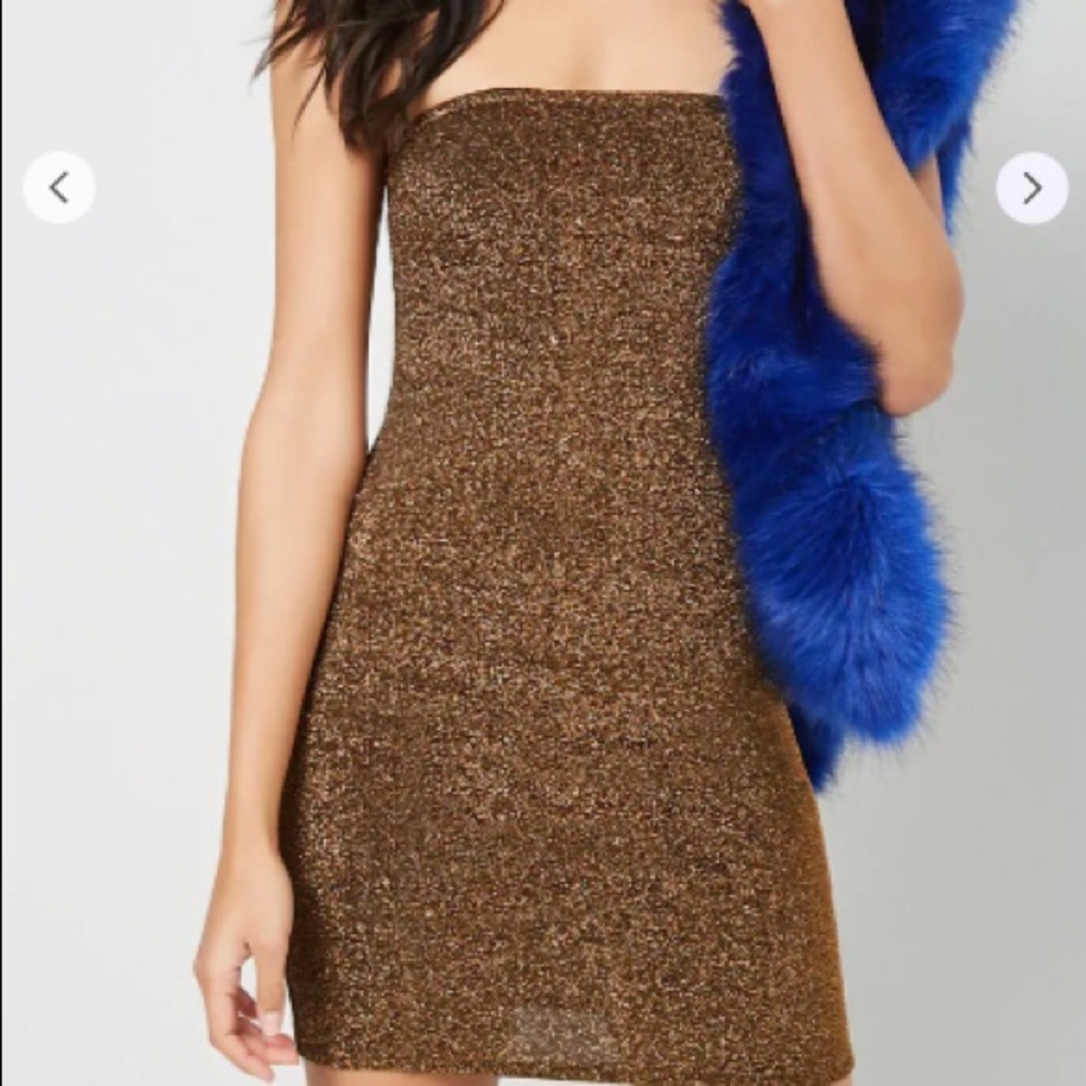 Forever 21 Metallic Glitter Tube Dress